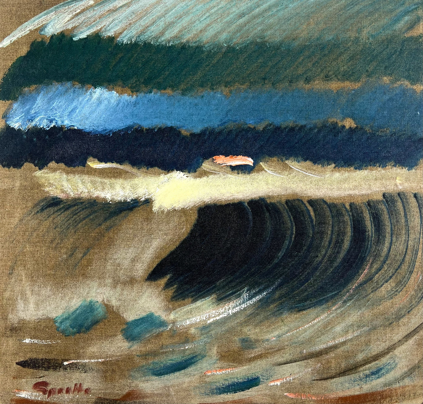 Sprotte, Siegward, Sonnenuntergang, 48,8 x 50,8cm, Öl auf Leinwand