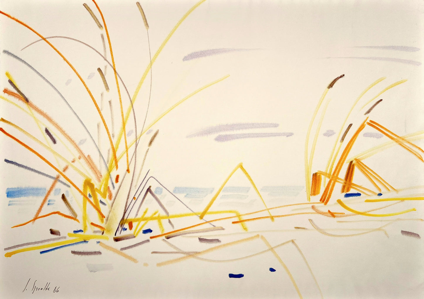 Sprotte, Siegward, Am Strand, Kampen, 50 x 69,8cm, Aquarell auf Ingres Fabriano