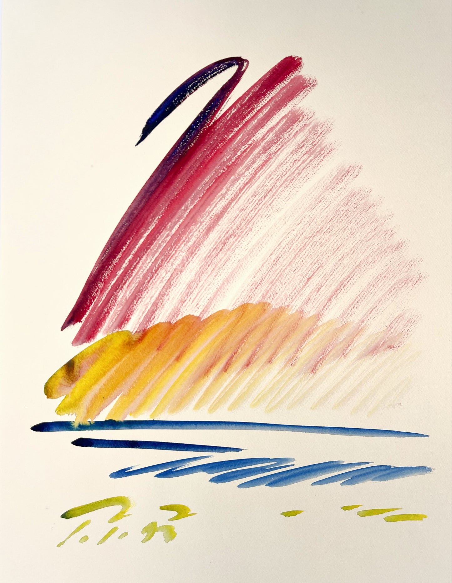 Sprotte, Siegward, Rote Wolke, 55,5 x 41,5cm, Gouache/Bütten