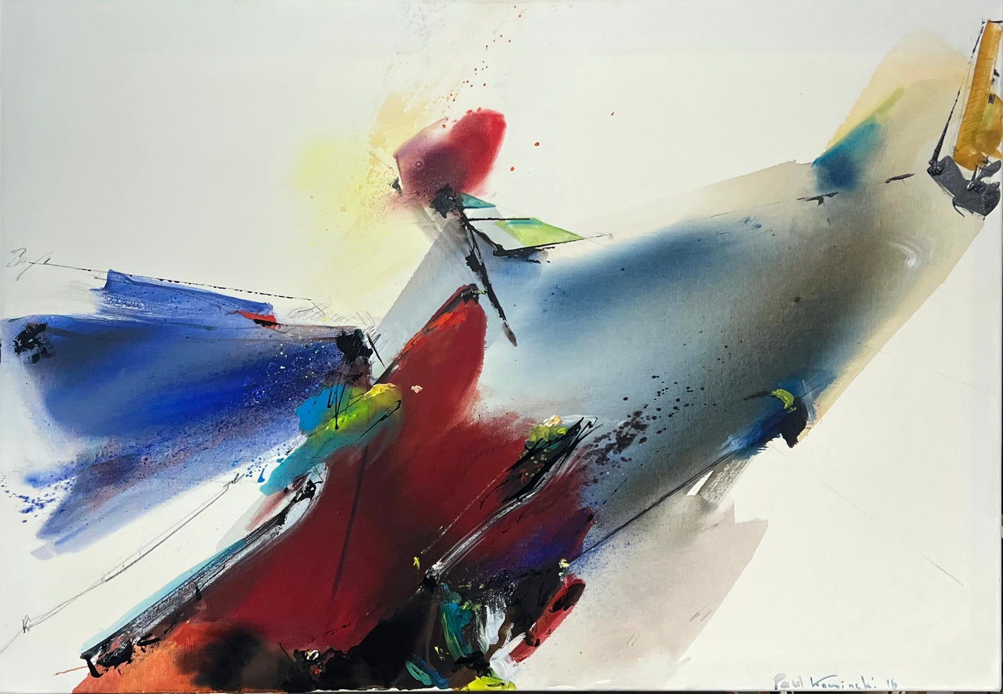 Kaminski, Paul, Abstrakt III, 90 x 130cm, Öl und Acryl auf Leinwand