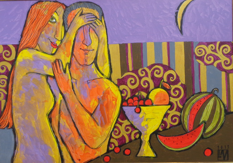 Monz, Lora, Adam und Eva, 100 x 70cm, Ölgemälde