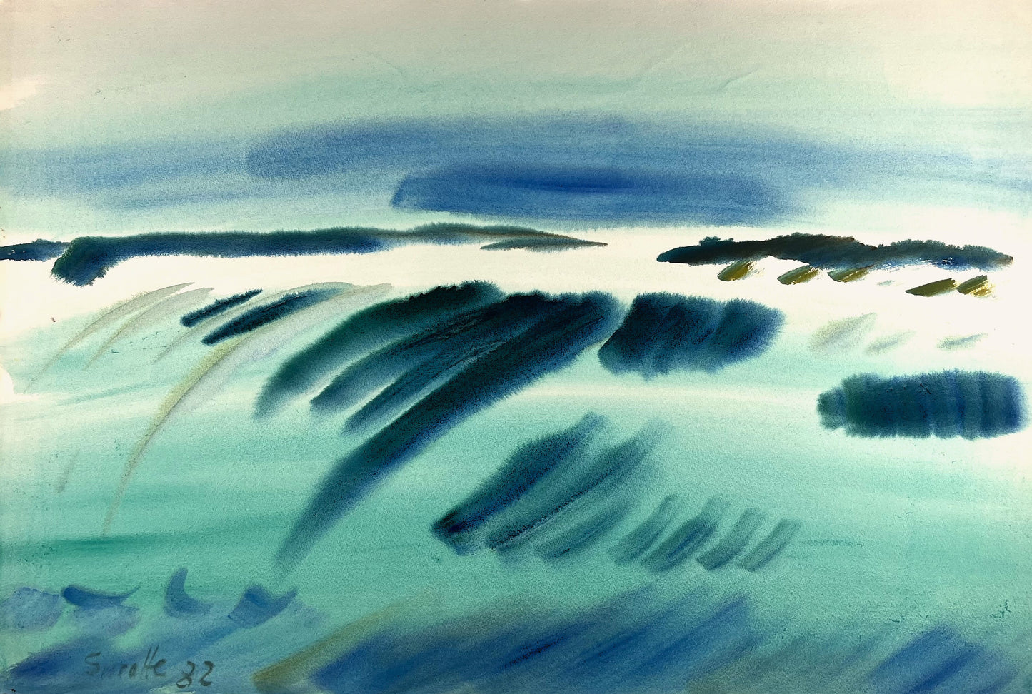 Sprotte, Siegward, Alles fließt, 52,8 x 78cm, Gouache auf Bütten