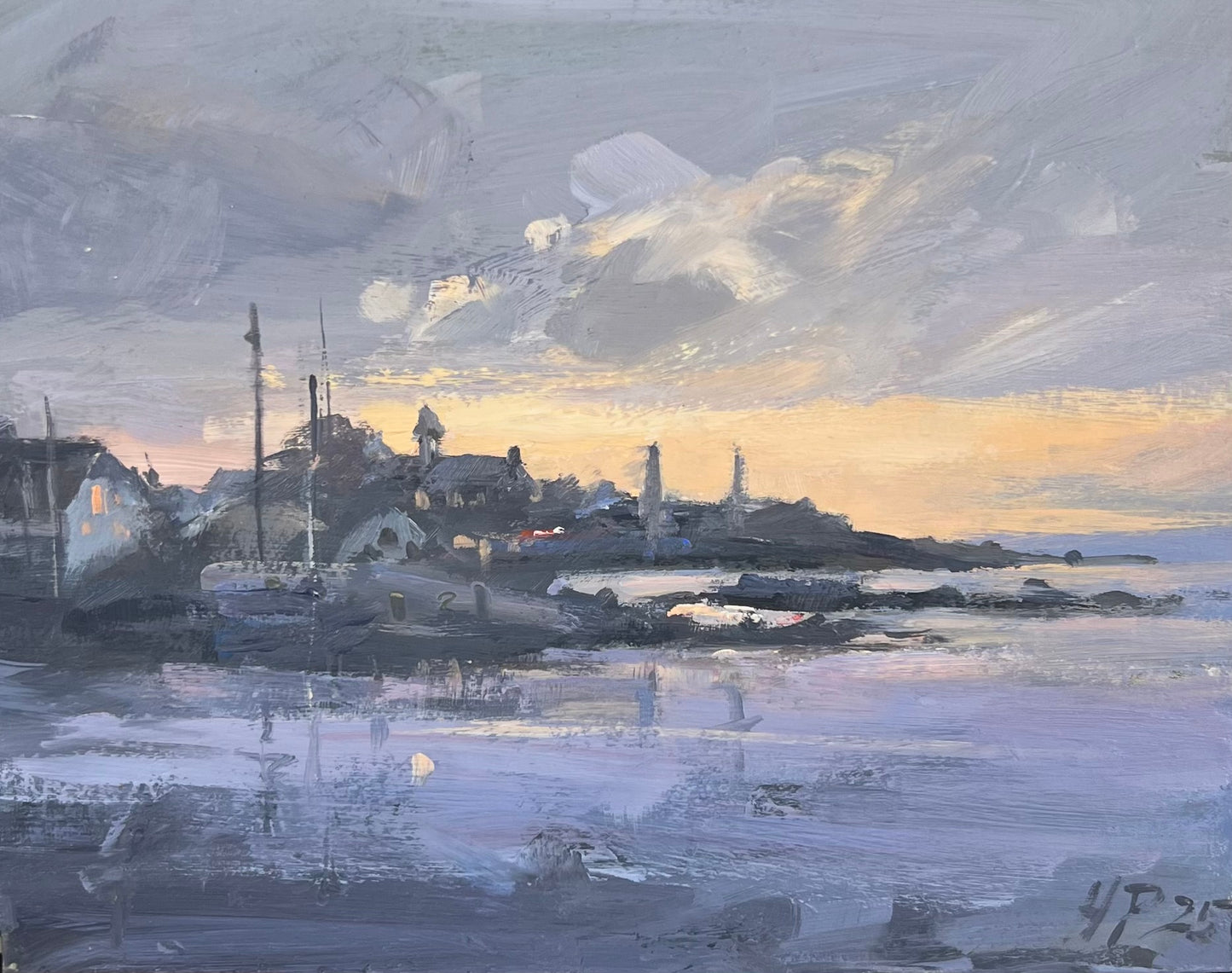 Petermann, Hanna, Allinge- Abend/Studie I, 12 x 15cm, Öl auf Karton, 2025