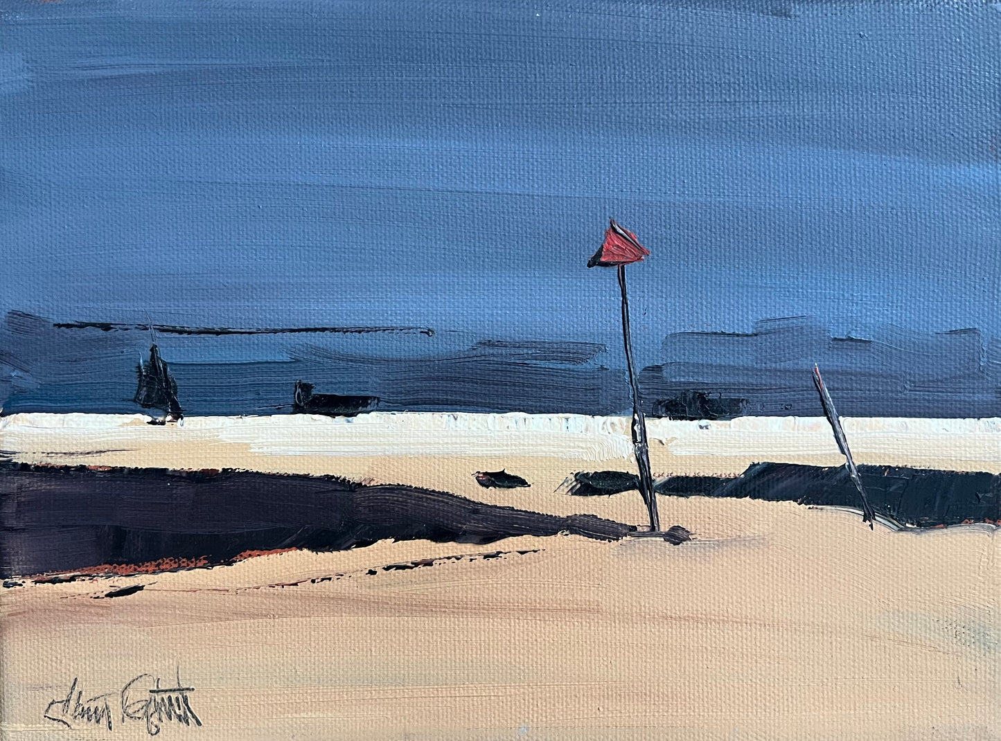 Tegtmeier, Claus, Am Watt, 18 x 24cm, Öl auf Leinwand