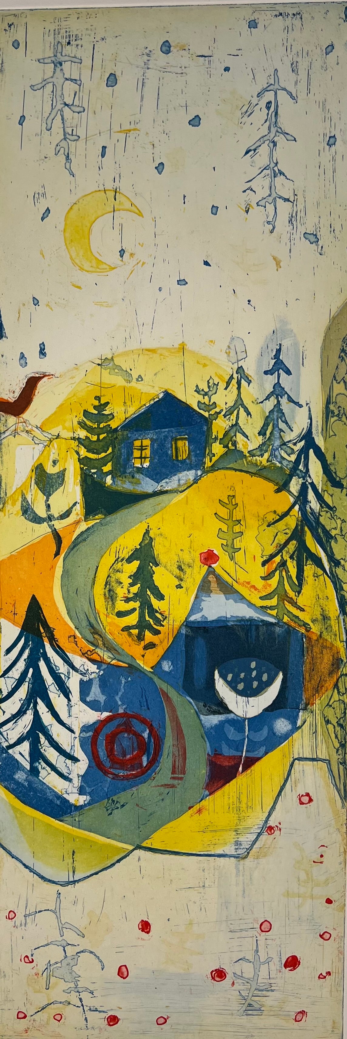 Otto, Elfriede, An der Waldhütte 64/195, Farbradierung