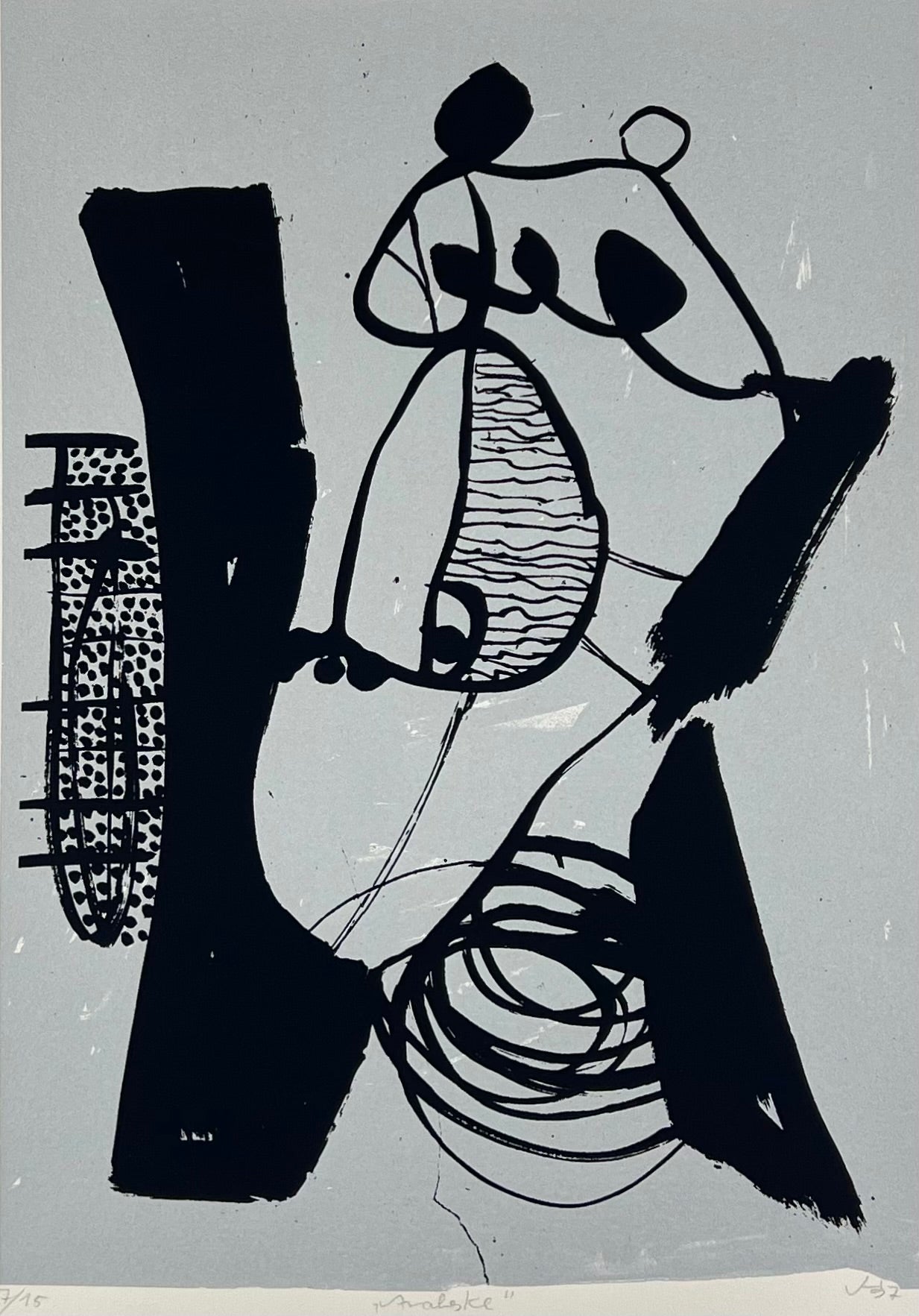 Hofmann, Veit, Arabeske (grau), 41 x 30cm, 7/15, Siebdruck, 1997
