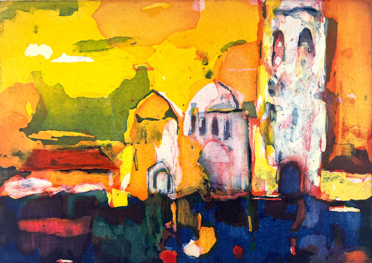 Mueller-Stahl, Armin, Taj Mahal - Riverside, 27 x 38cm, Farbradierung