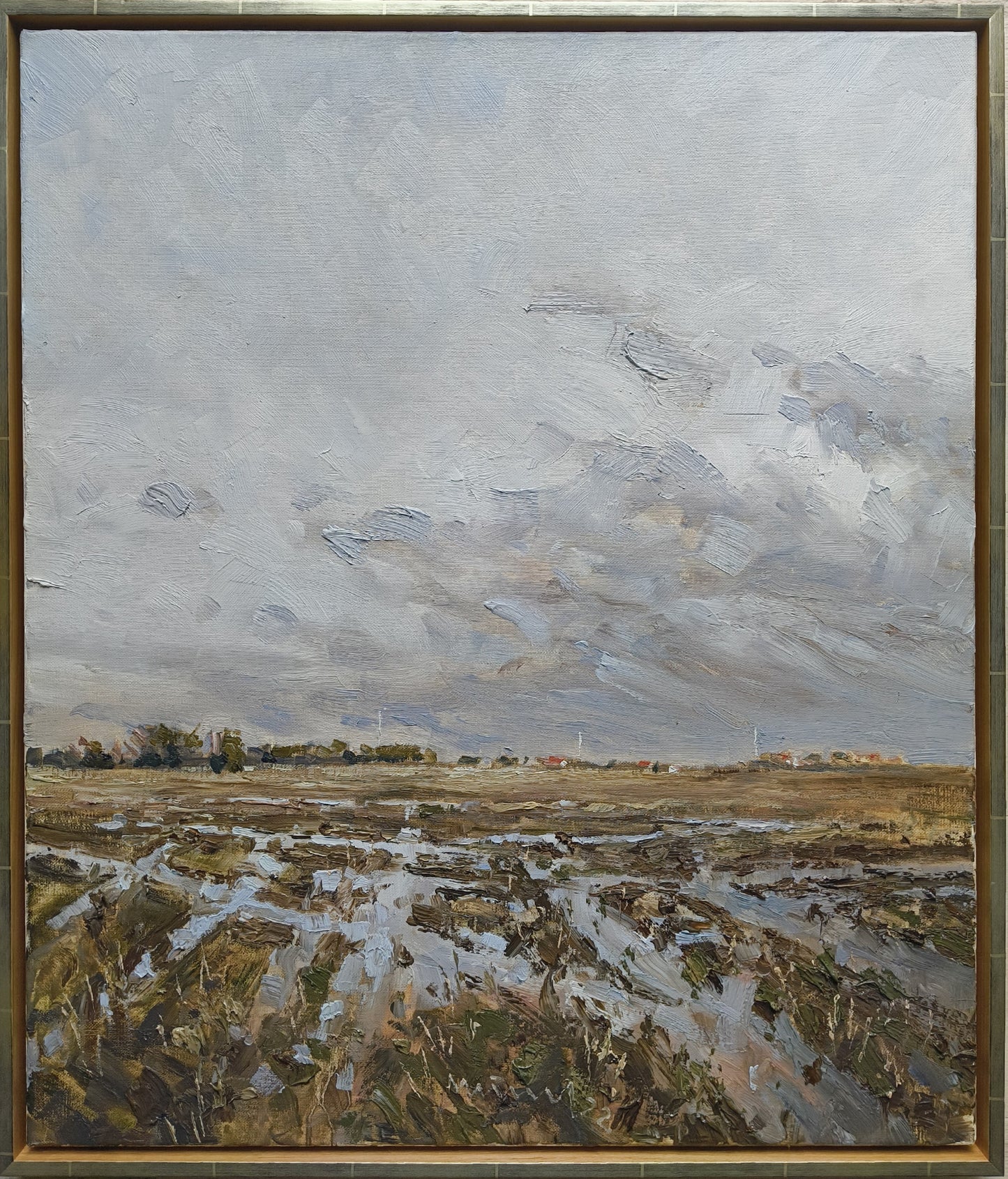 Meinel, Mathias, Auf Eiderstedt III, 70 x 60cm, Öl auf Leinwand, 2022