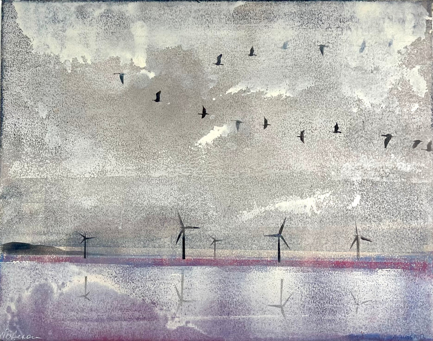 Nesterova & Tchepets, Auf dem Weg nach Süden, 37 x 47cm, Mischtechnik