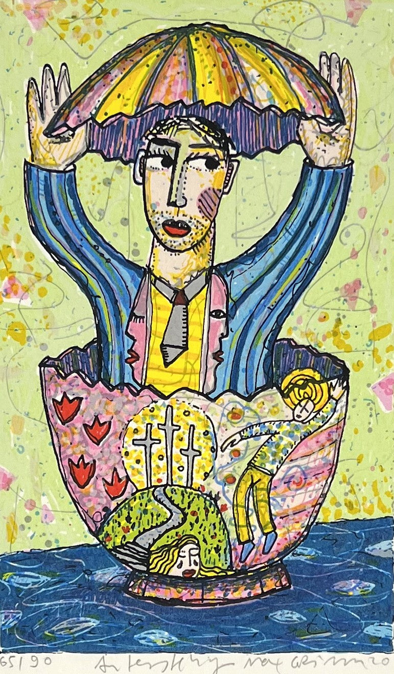 Grimm, Max, Auferstehung, 17 x 10cm, 60/90, Siebdruck, 2020