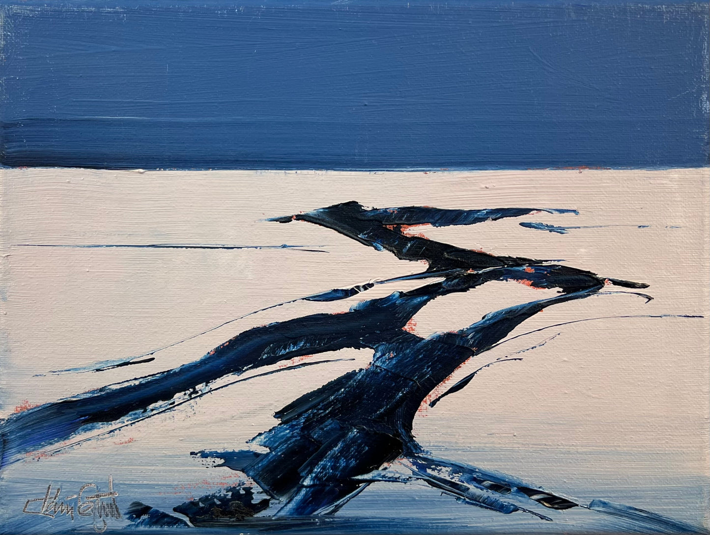 Tegtmeier, Claus, Austernbank,18 x 24cm, Öl auf Leinwand