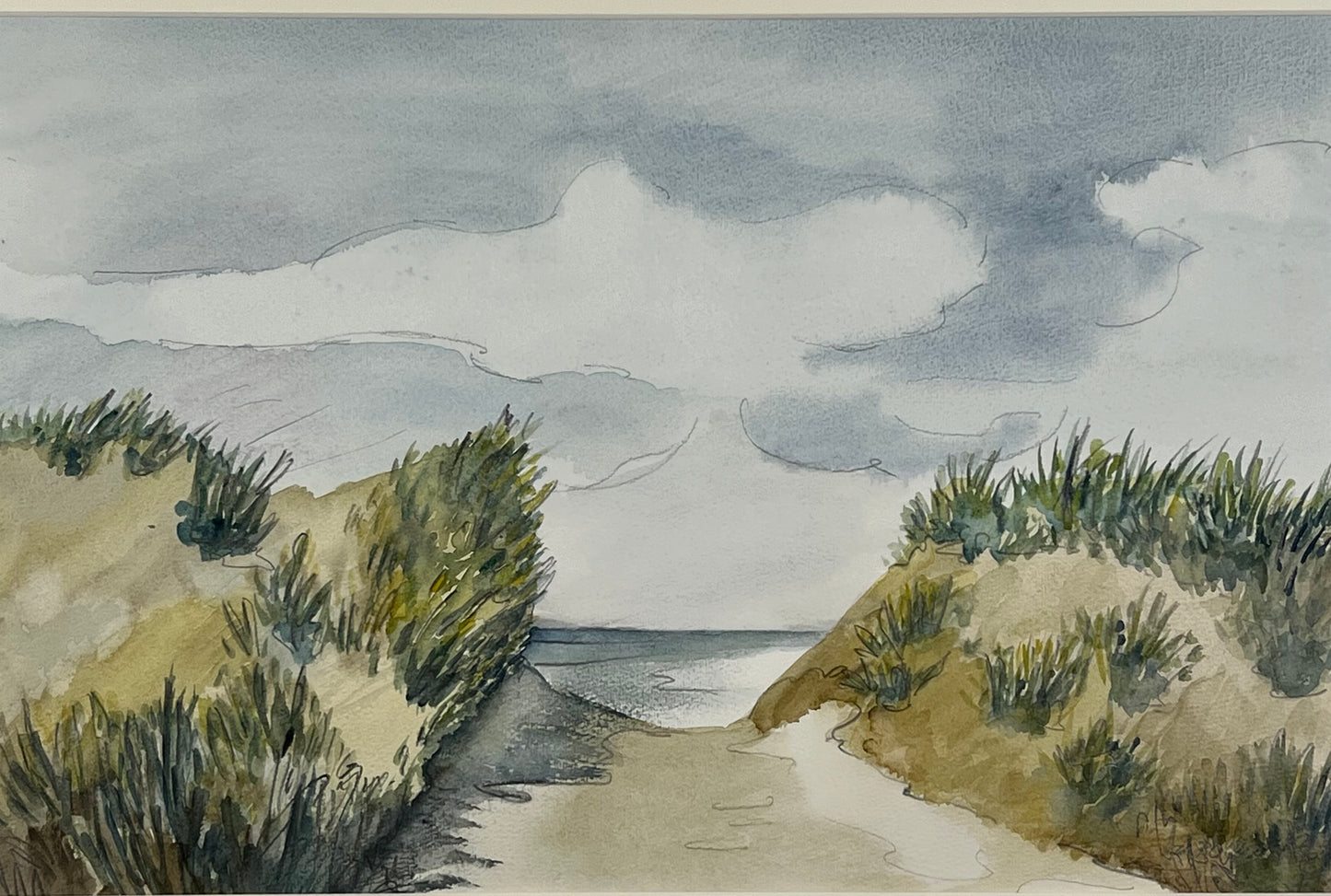 Bachem, Katrin, Dünendurchgang, 28 x 43cm, Aquarell