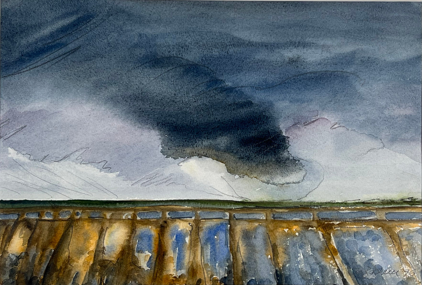 Bachem, Katrin, Norddeutsche Landschaft, 20 x 30cm, Aquarell