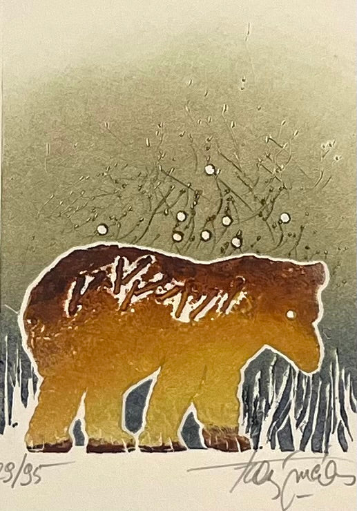 Méan, Francis, Bär, 10,5 x 8,5cm, 29/95, Farbradierung