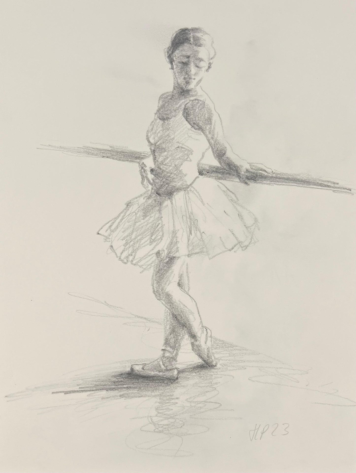Petermann, Hanna, Ballerina/Tänzerin, 26 x 18cm, Bleistift auf Papier, 2024