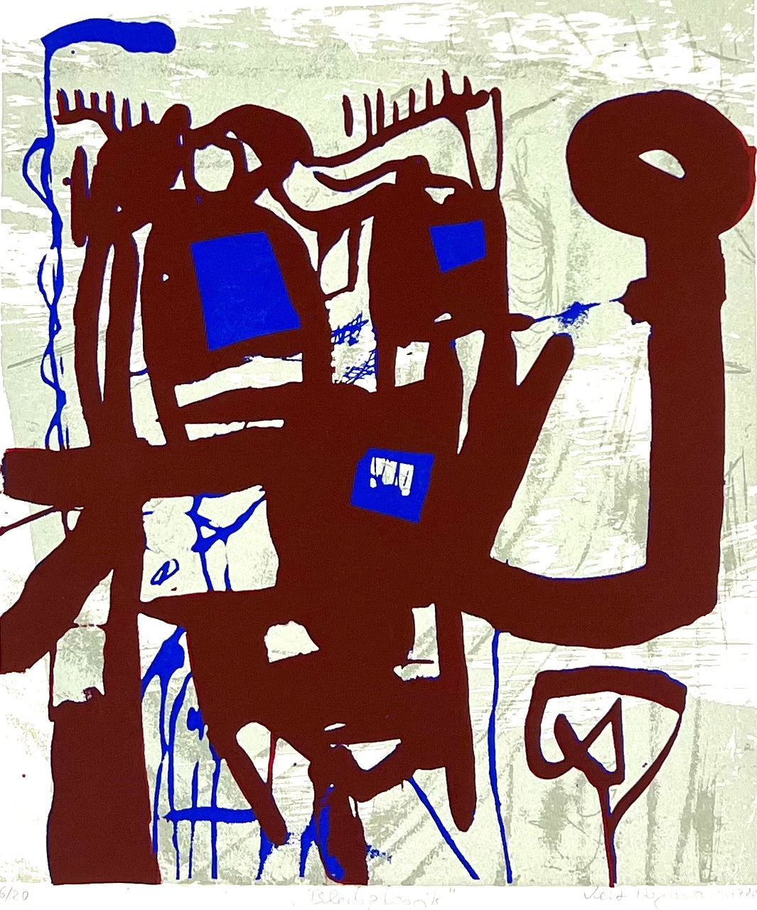 Hofmann, Veit, Blechplastik, 22 x 19cm, 6/20, Siebdruck, 2000
