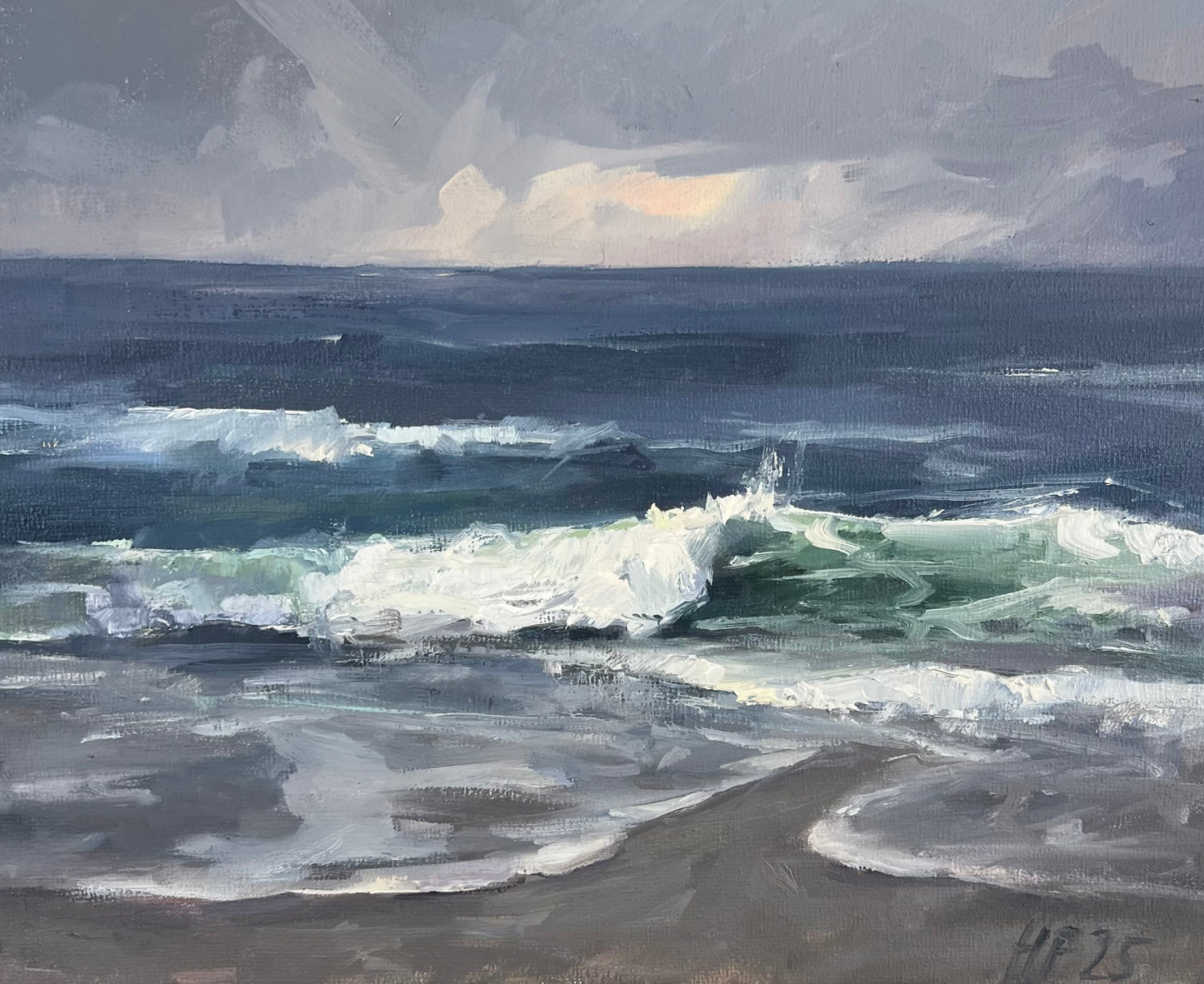 Petermann, Hanna, Brandung Abend I, 40 x 50cm, Öl auf Leinwand, 2025