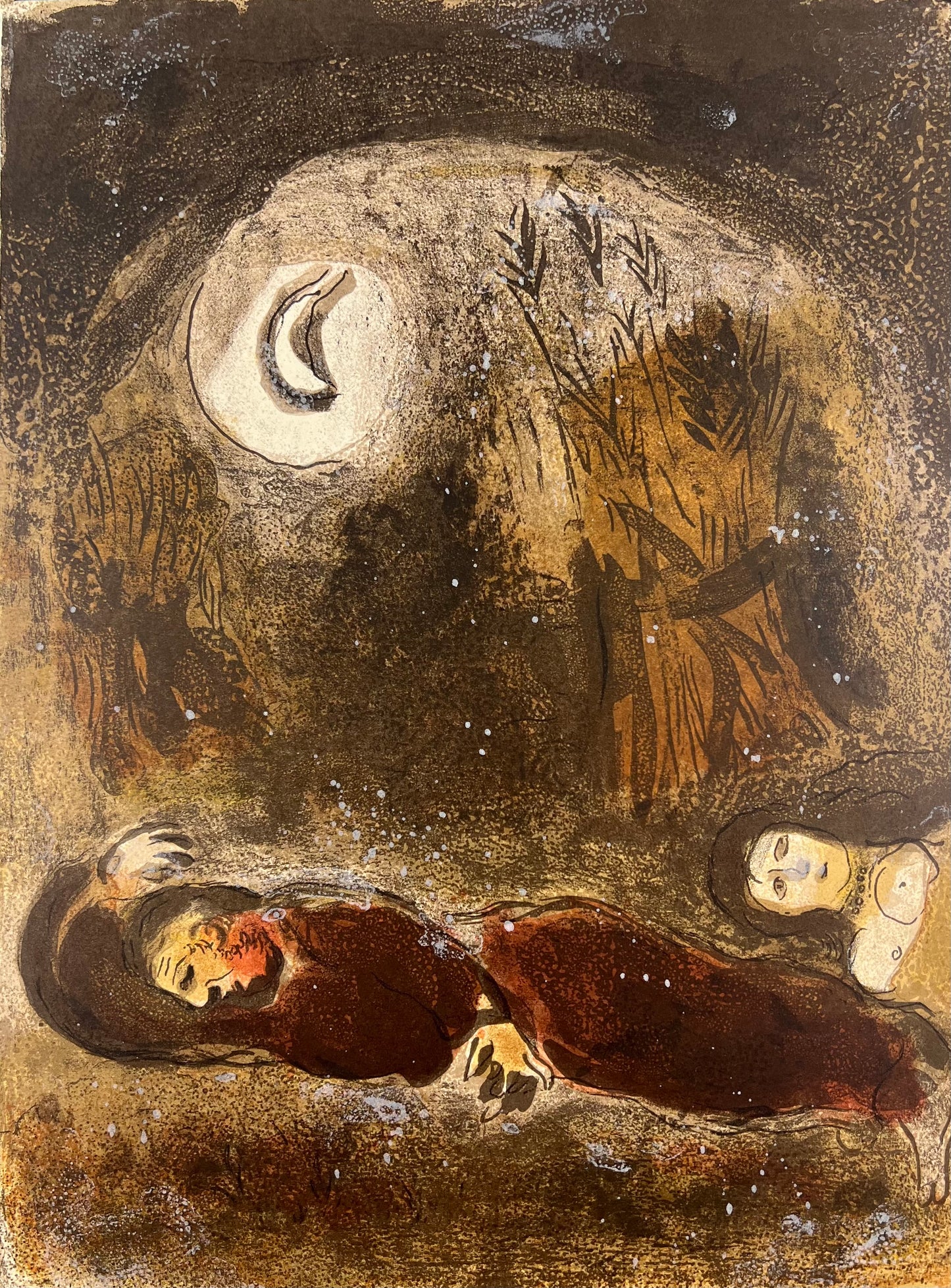 Chagall, Marc, Ruth zu Füßen Boas, 1960, 35 x 26cm, Farblithografie