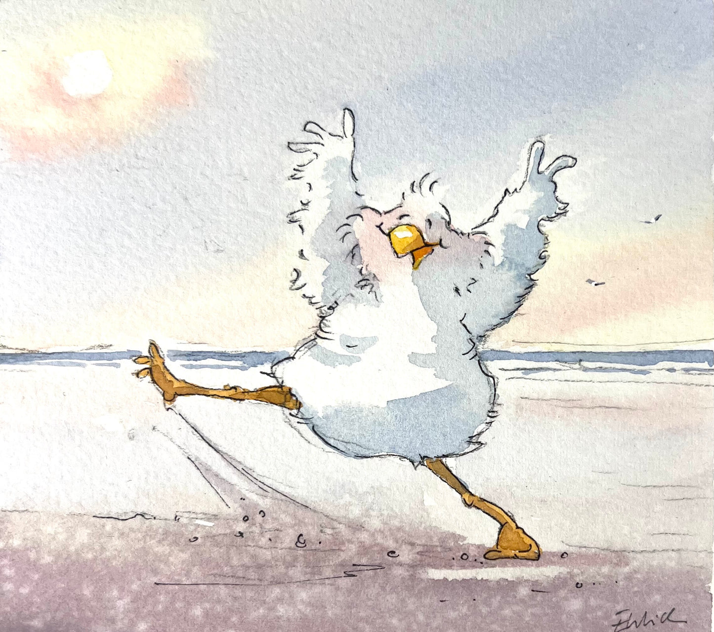 Entrich, Stephanie,Dancing Queen, 12 x 13cm, Aquarell