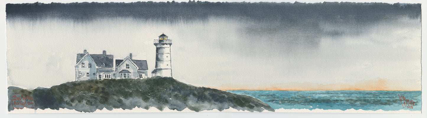 West, Ole, Das Wetter schlägt um, 20 x 75cm, Aquarell