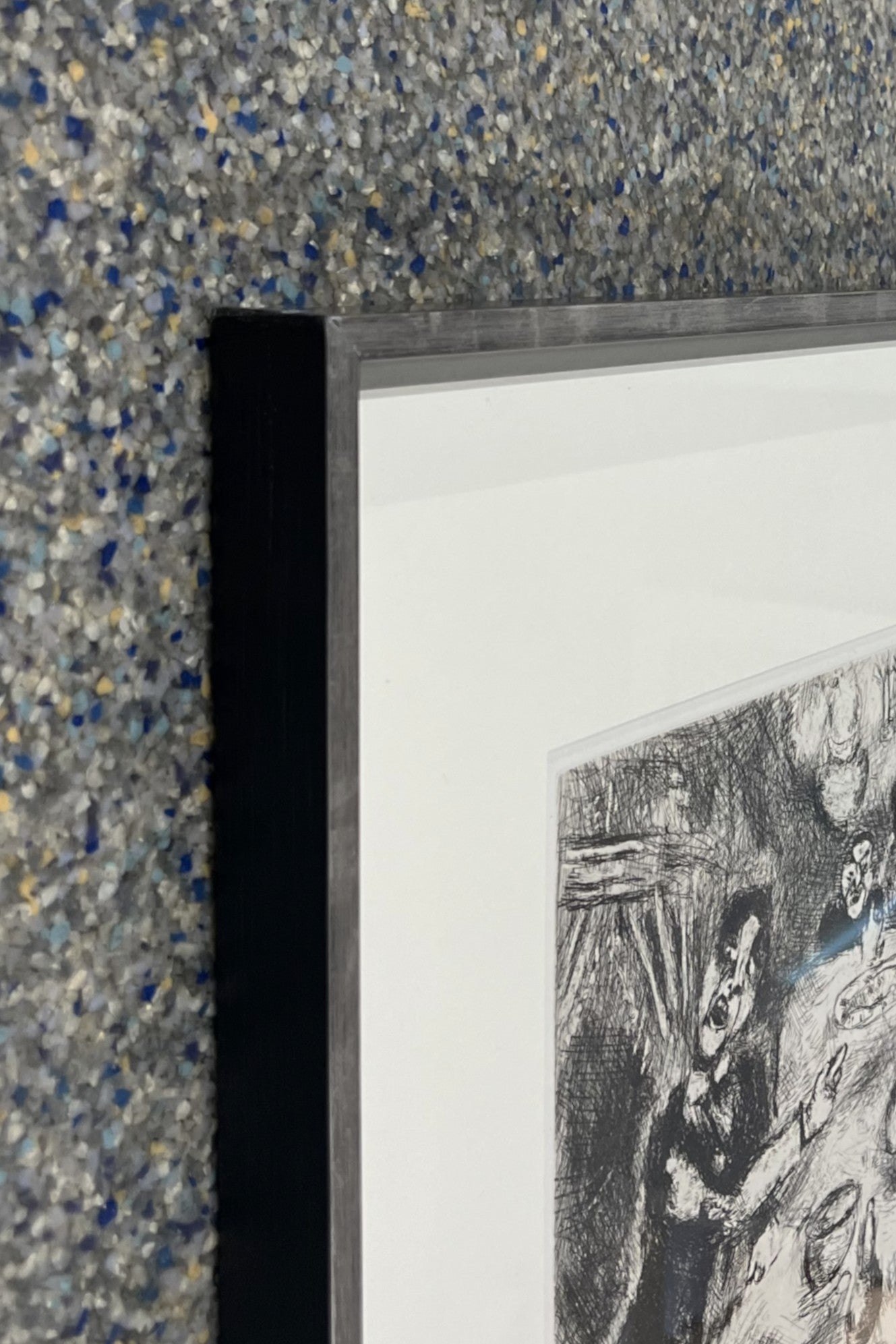 Chagall, Marc, Le rieur et les poissons (Der Lacher und die Fische), 29,5 x 23,5cm, Radierung, 1952