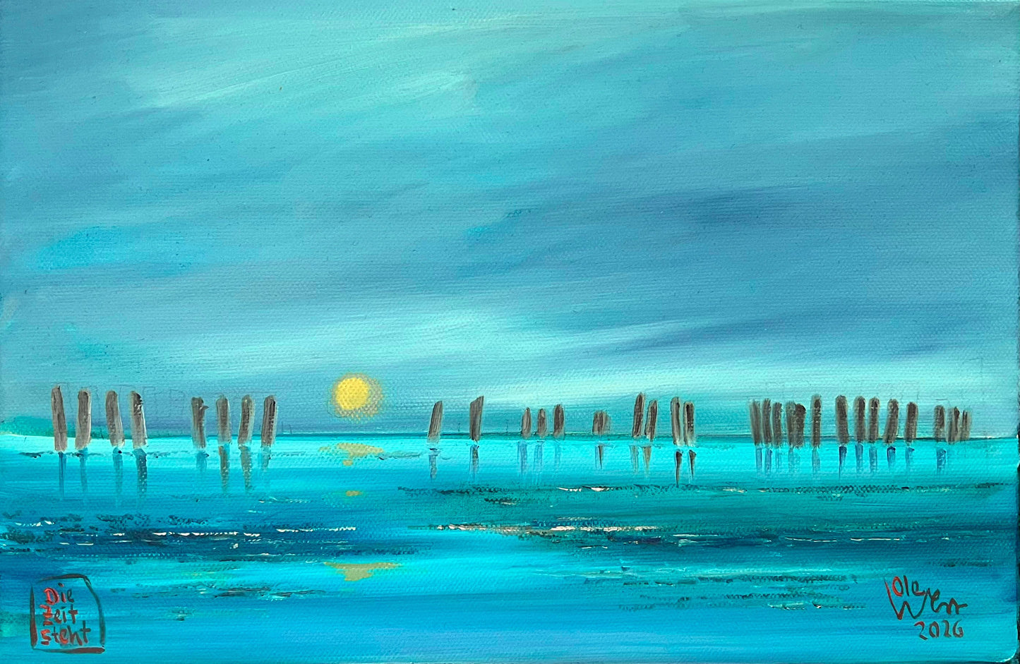 West, Ole, Die Zeit steht, 20 x 30cm, Ölgemälde, 2026