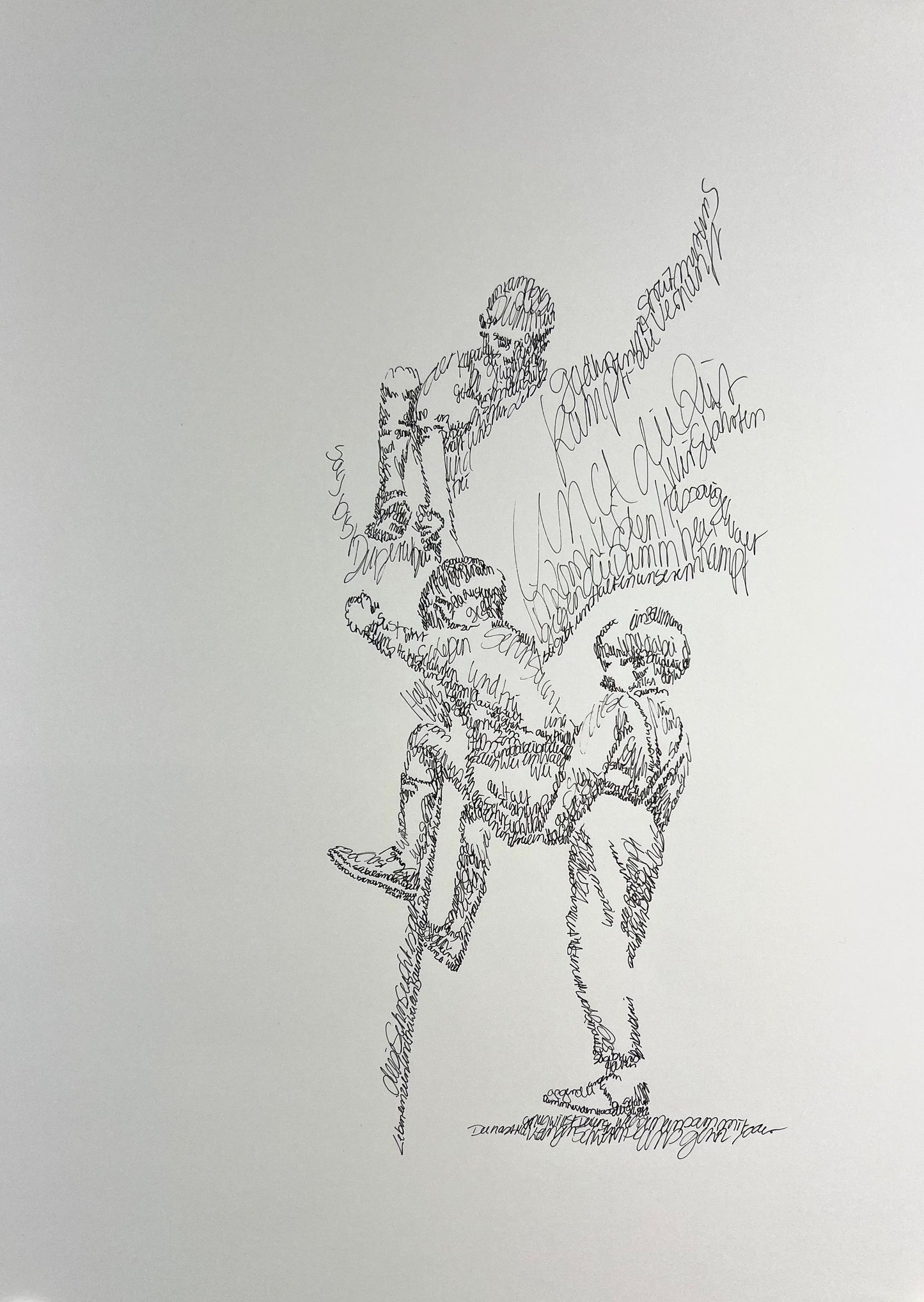 Diez, Ute, Zusammenhalt I, 35 x 25cm, Schriftzeichnung