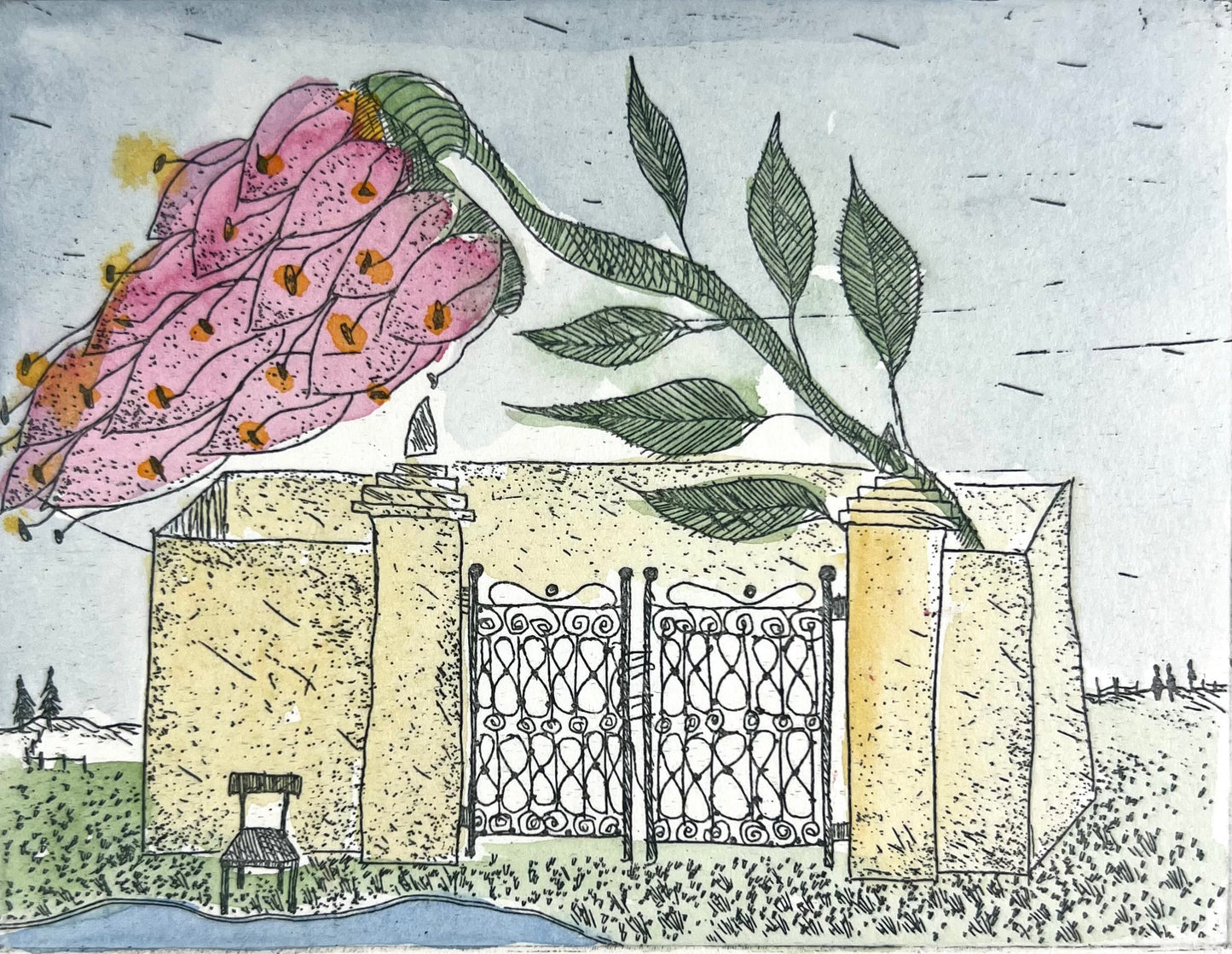 Dolezalek, Beatrice, Eden, 1983, 8,2 x 10,9cm, Col. Radierung