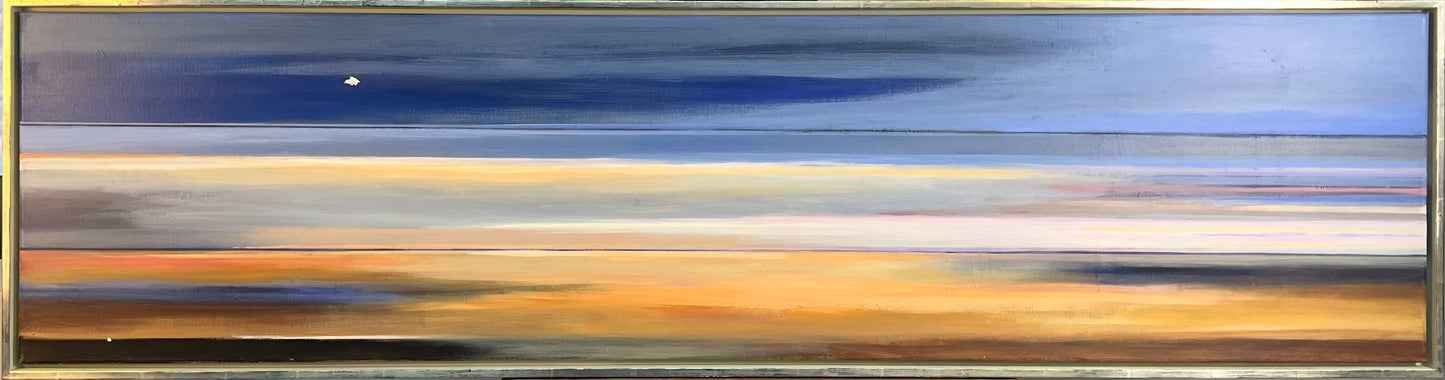 Leander, Doppelhorizont, 160 x 40cm, Öl auf Leinwand