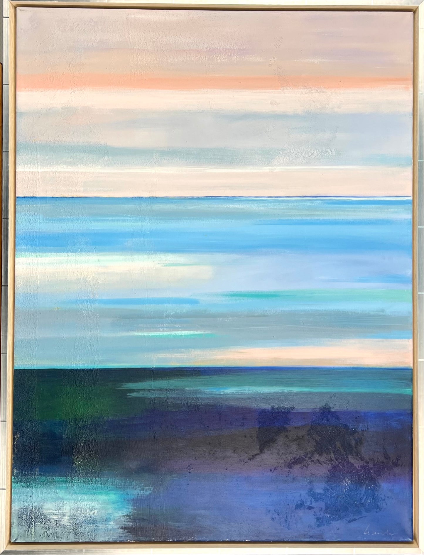 Leander, Doppelhorizont, übermalte Goldschlucht, 80 x 60cm, Öl auf Leinwand