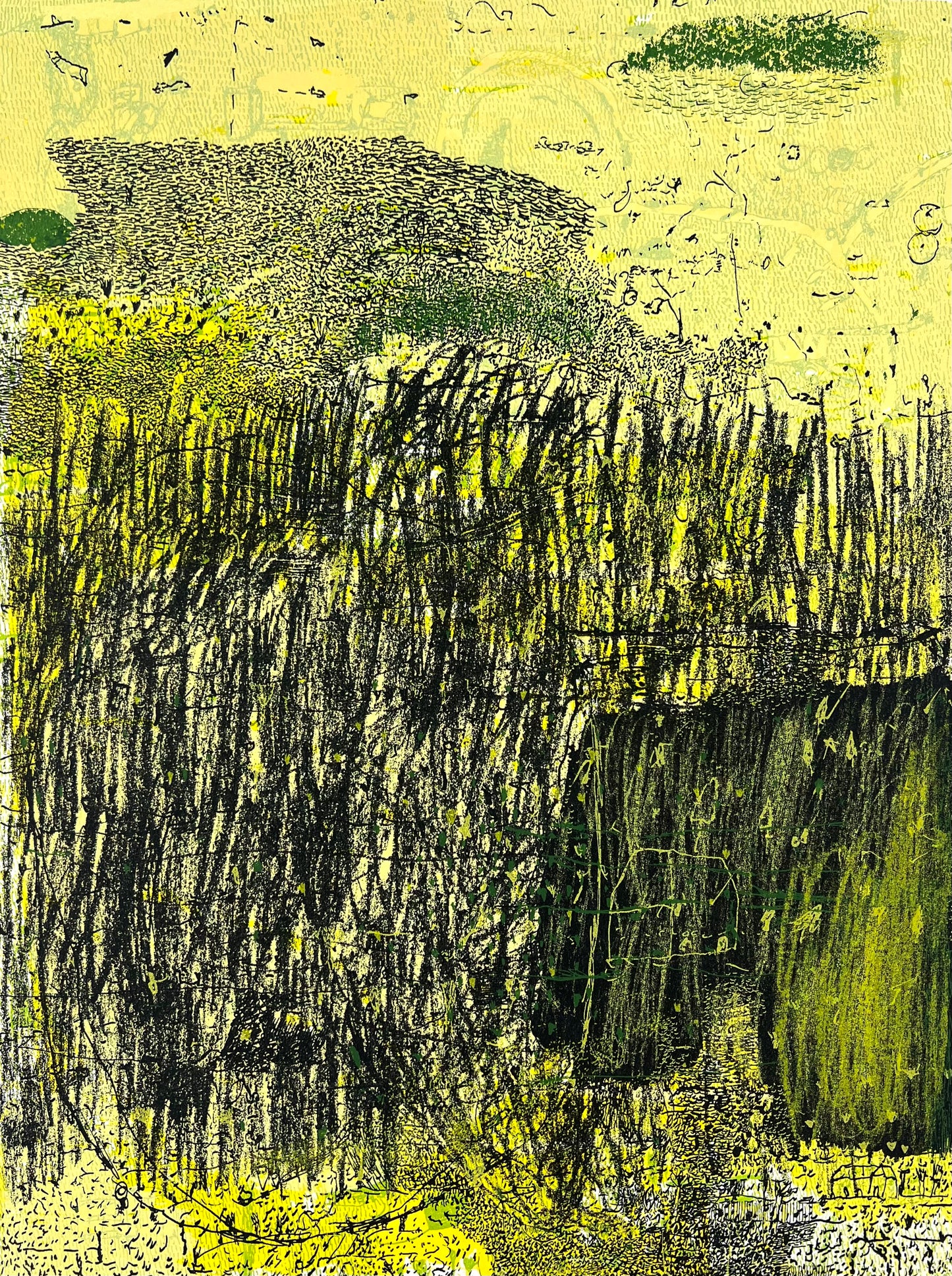 Behrendt, Falko, Dunkel-gelb, 37 x 28cm, Siebdruck, 2001
