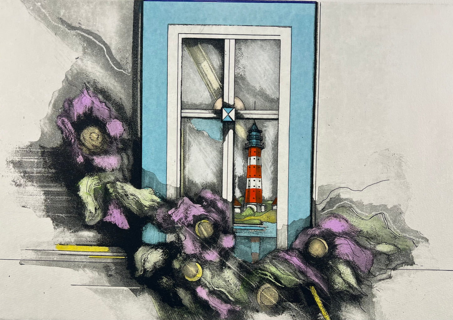 Bianga, Carl, Eiderstedter Fenster, 26 x 40cm, Radierung, 7/75, 1994