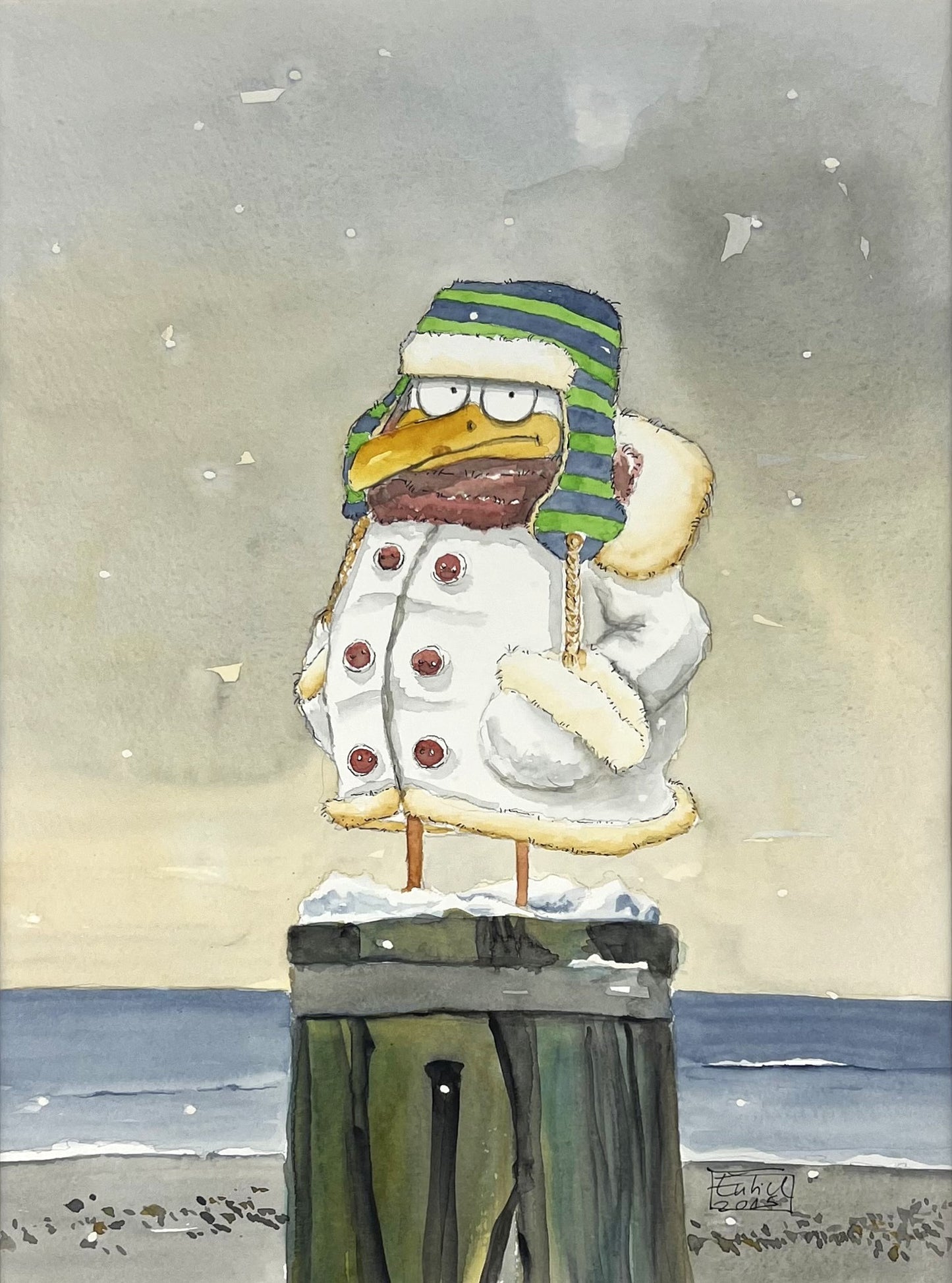 Entrich, Stephanie, Möwenschick Nr.3/SPO,30,2 x 29,2cm, Aquarell