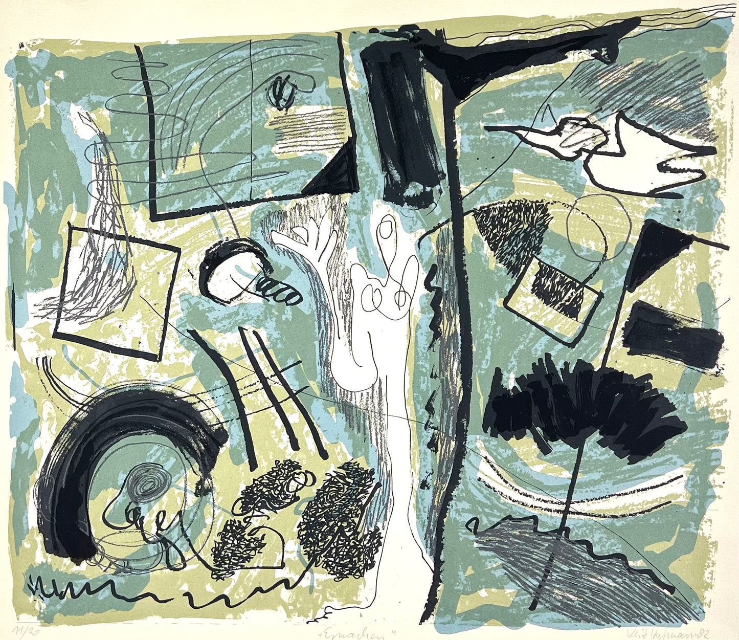 Hofmann, Veit, Erwache, 40 x 46cm, 11/20, Siebdruck, 1992
