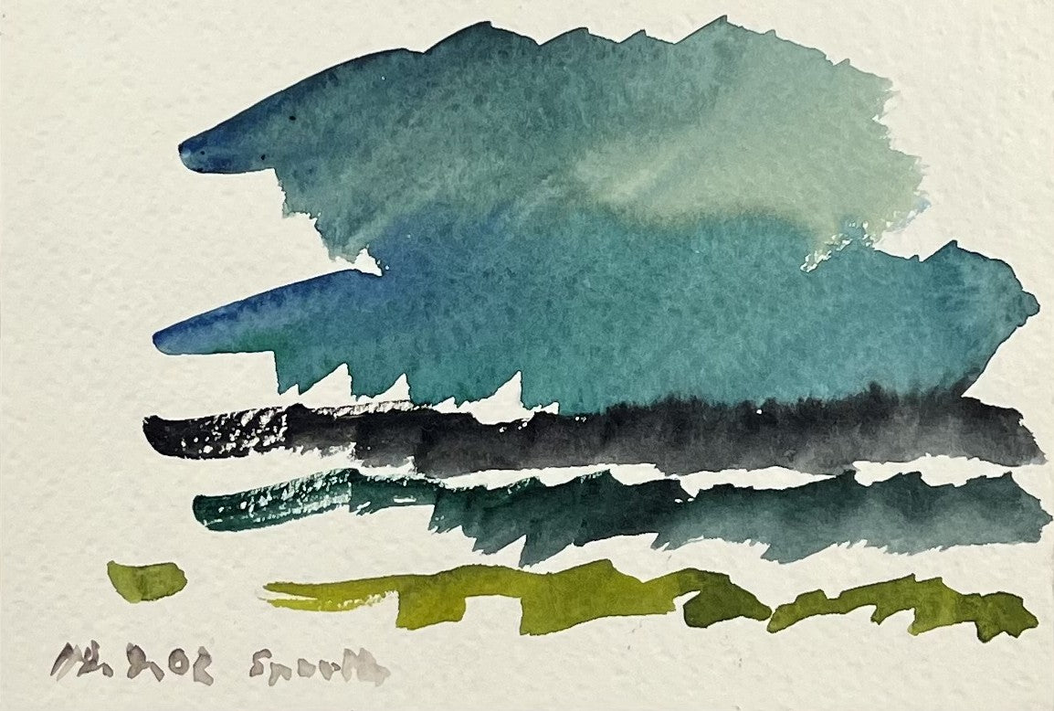 Sprotte, Siegward, Farbfolgen schaffen Landschaft, 12,3 x 18cm, Aquarell auf Bütten
