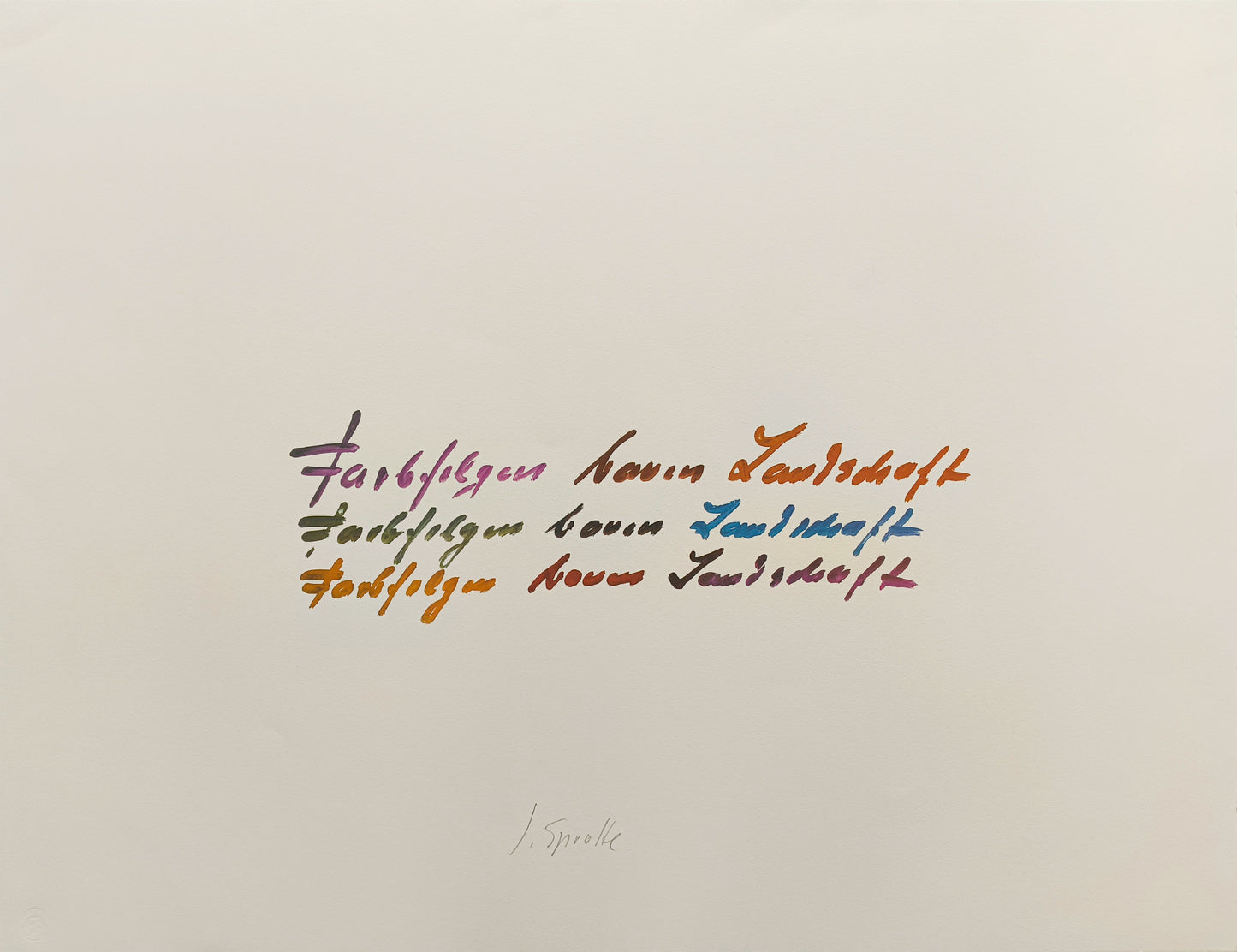 Sprotte, Siegward, Farbfolgen schaffen Landschaft 1994, Serigraphie sign. + num. Auflage 75, 64 x 83 cm