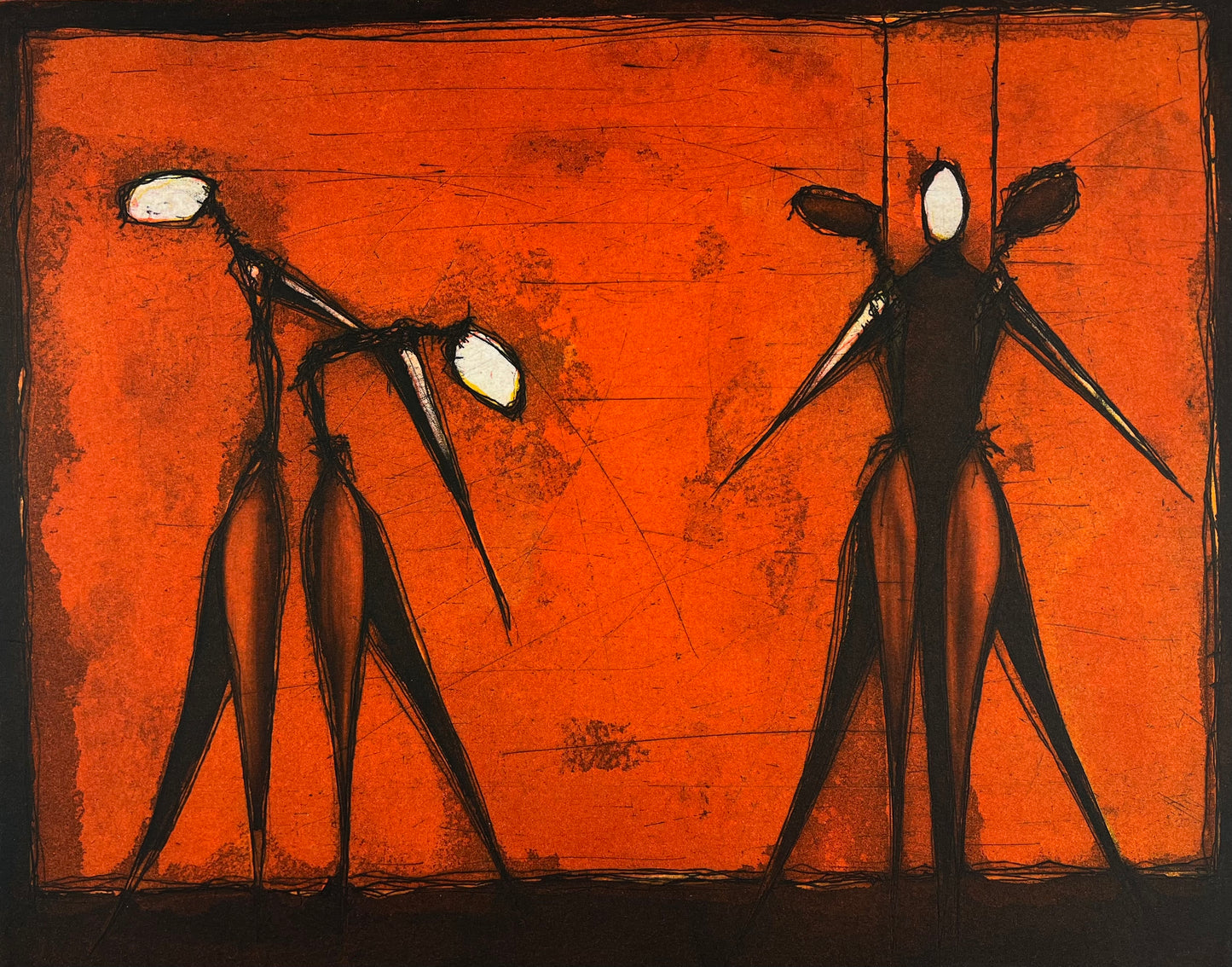 Felbermair, Heinz, Tanzende, rot, 39,5 x 49,5cm, Farbradierung