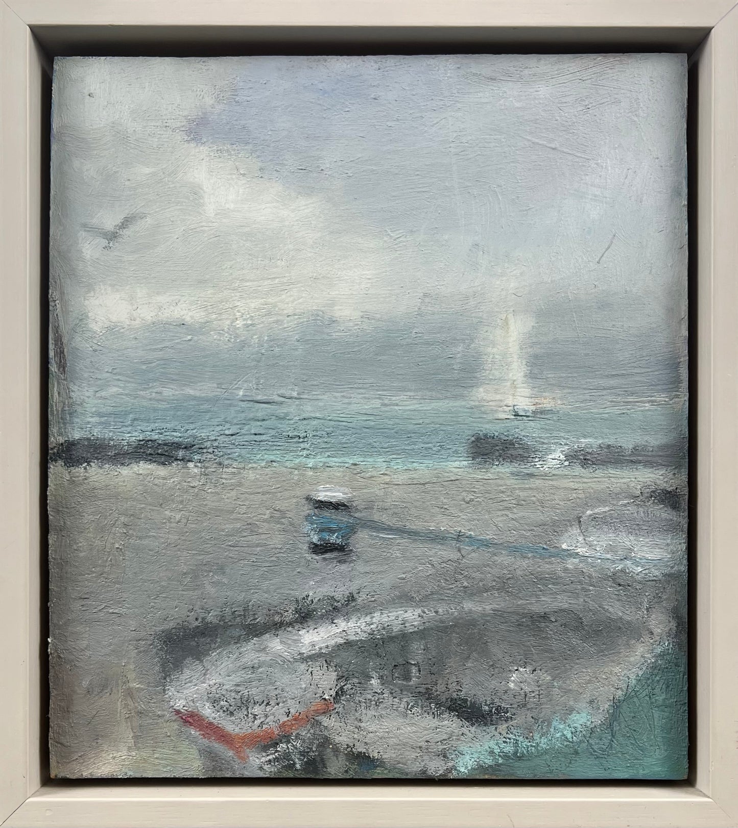 Feyen, Harald, Kleines Motorboot, 22 x 25cm, Ölgemälde