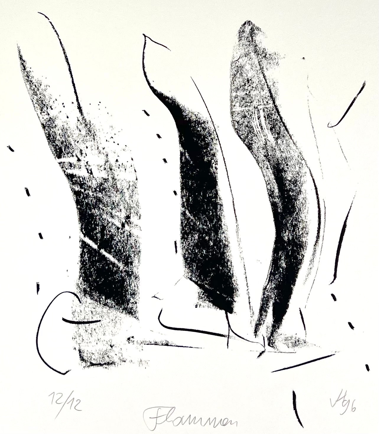 Hofmann, Veit, Flammen, 25 x 25cm, 12 /12, Siebdruck, 1996