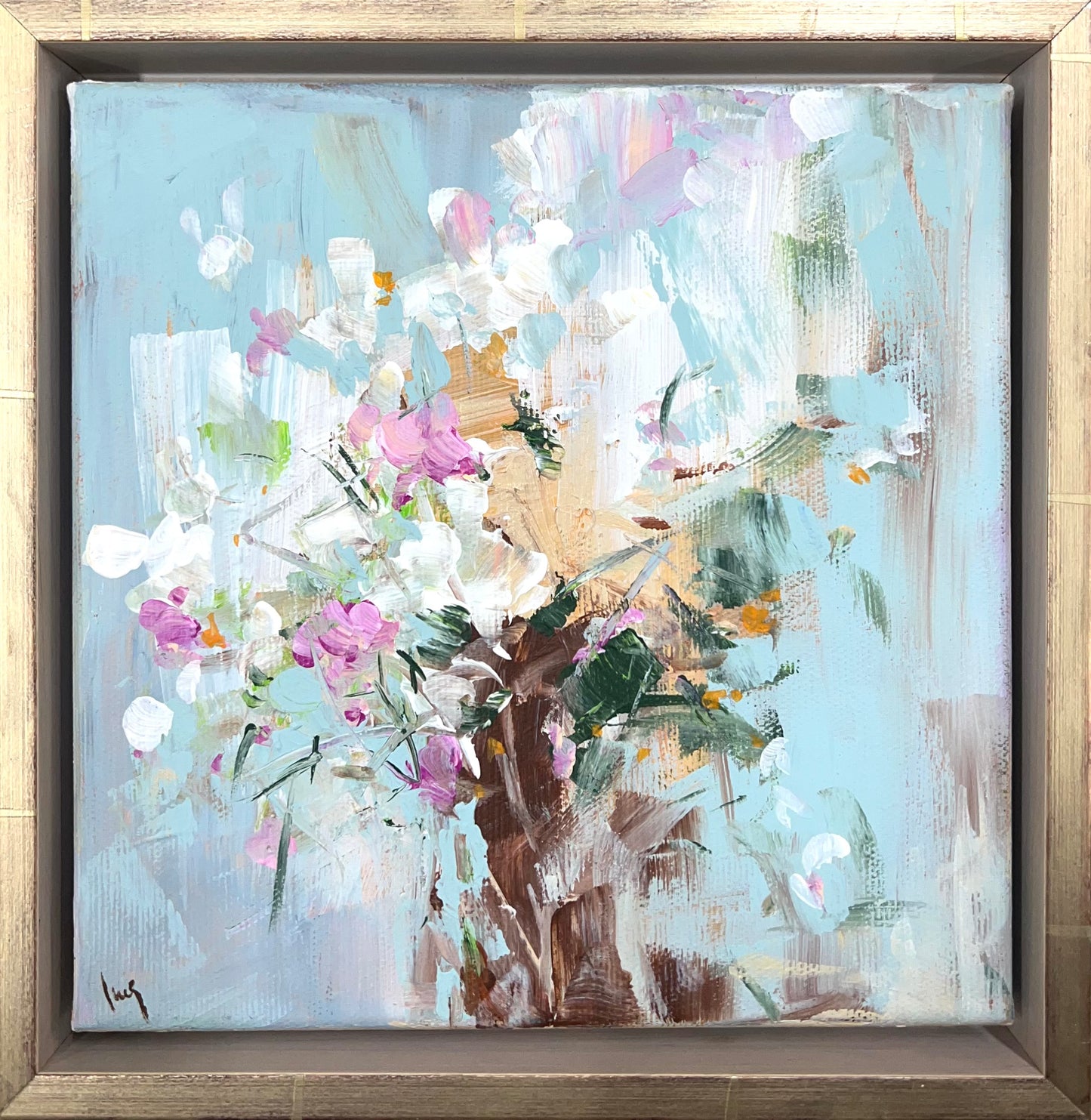 Ramm, Ines, Frühlingsblüten, 20 x 20cm, Acrylgemälde