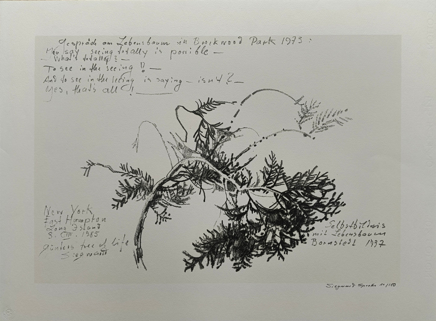 Sprotte, Siegward, Gespräch am Lebensbaum, 11/180, Serigraphie, 38 x 55 cm