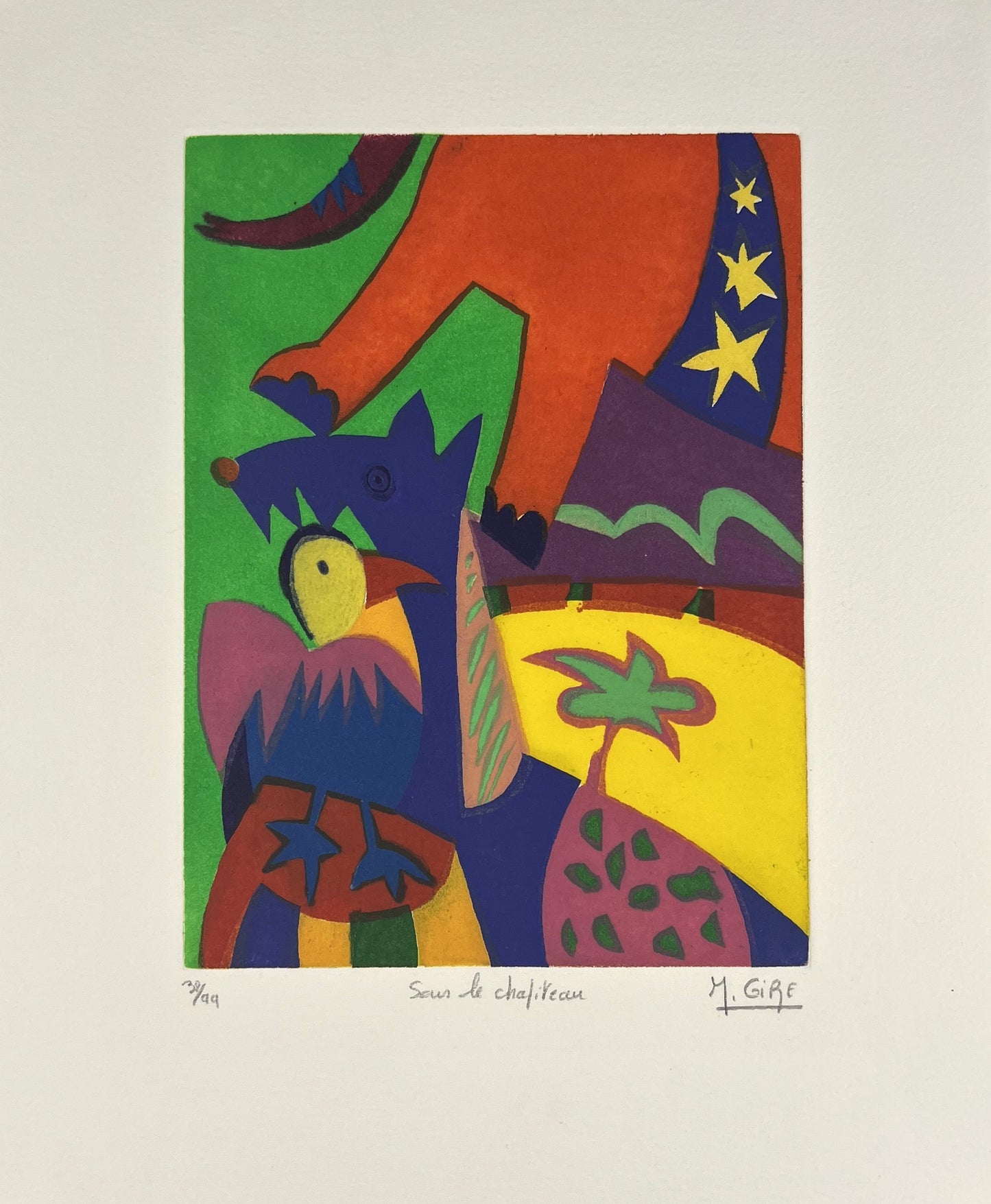 Gire, Muriel, Sans le chapiseau, 32,7 x 25,7cm, Lithografie