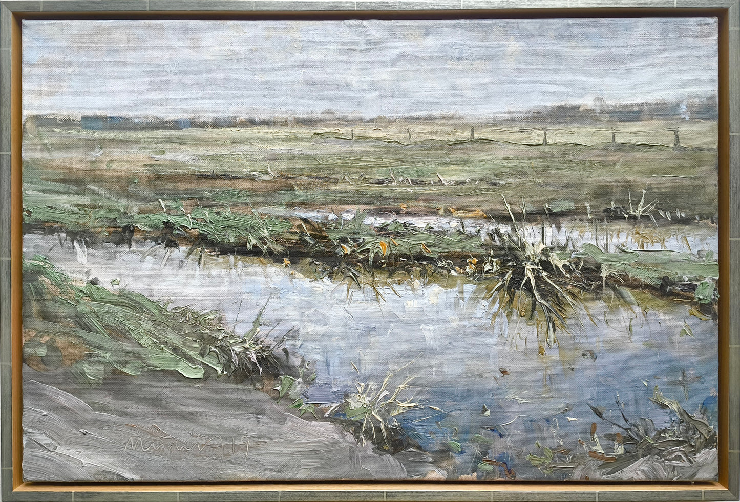 Meinel, Mathias, Gräben Kirchwerder, 40 x 60cm, Öl auf Leinwand