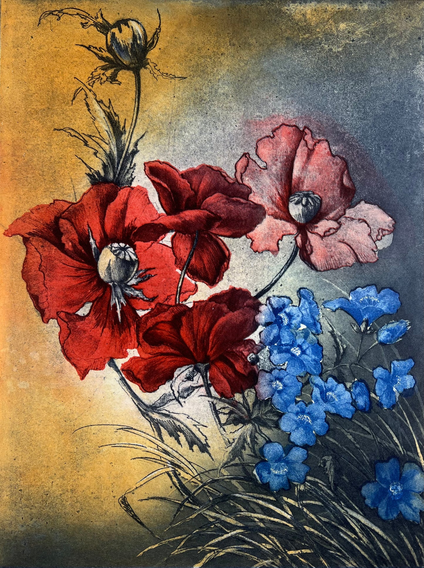 Grenzemann, Jürgen, Sommerwind, 38 x 28,5cm, Radierung