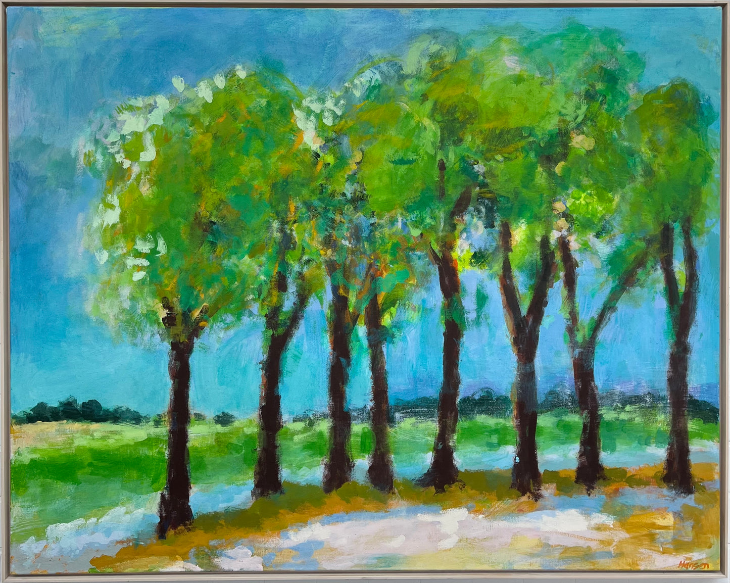 Hansen, Ulrike, Große Bäume, 135 x 147cm, Eitempera, 2025