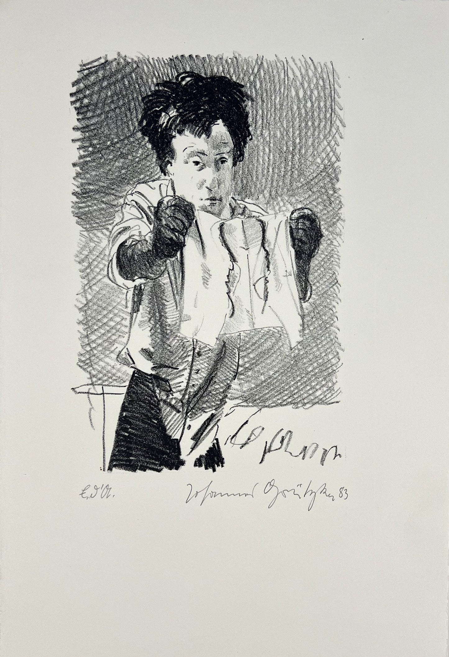 Grützke, Johannes, Hemd, 20 x 13cm, Lithografie