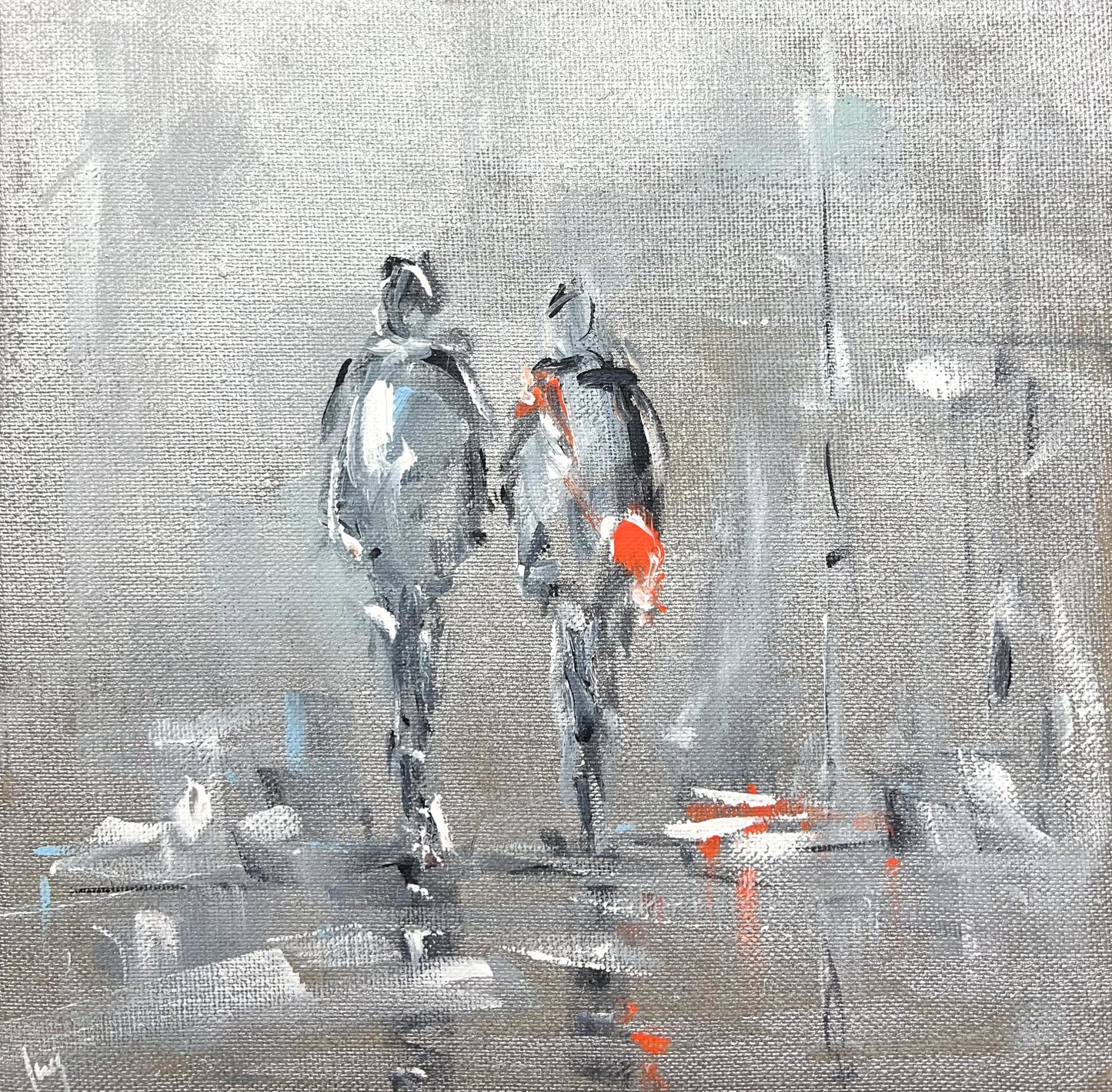 Ramm, Ines, Hafenlicht, 30 x 30cm, Acrylgemälde