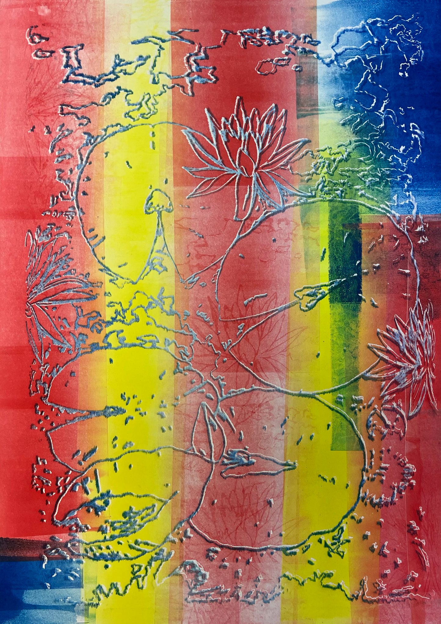 Hafner, Jonas, Pflanzenprofil, 1989, 48 x 73cm, Holzschnitt