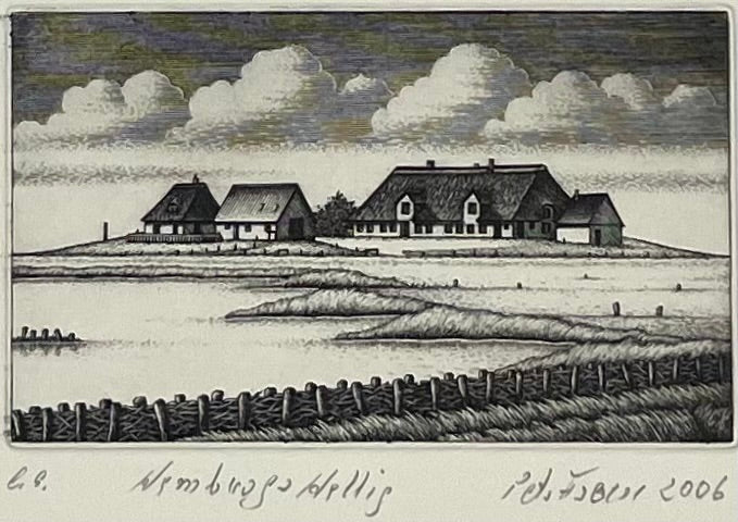 Froese, Peter, Hamburger Hallig, e.a., 6 x 10cm, Kupferstich, 2006