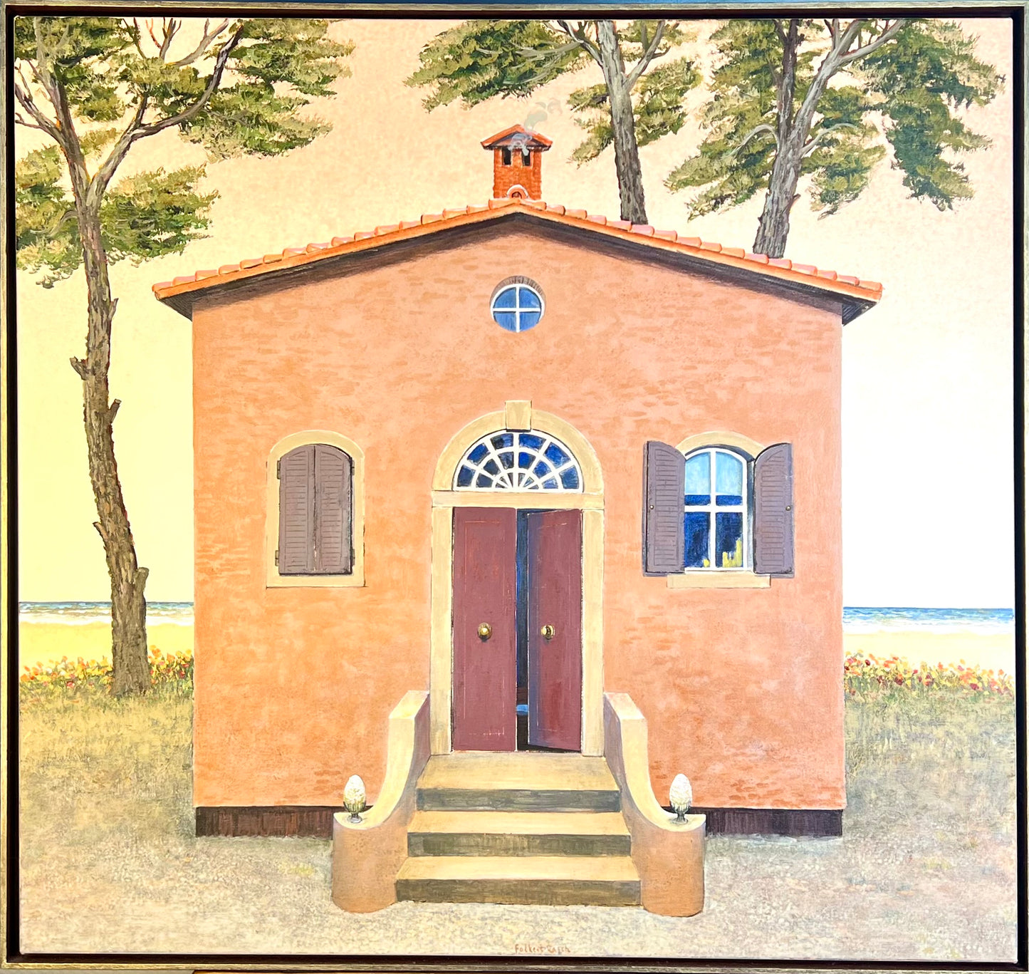 Rasch, Folkert, Haus am Meer, 80 x 85cm, Acryl auf Leinwand